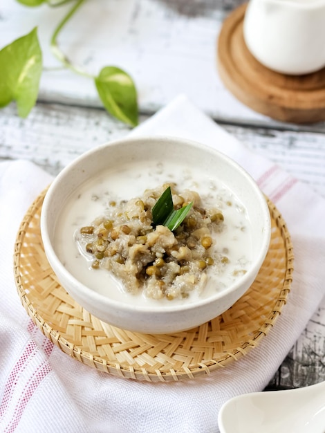 Bubur Kacang Hijau, Indonesian dessert or breakfast made from mung beans and coconut milk