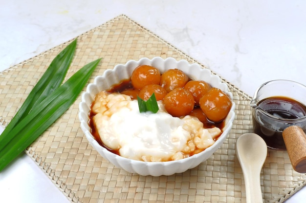 Bubur Sumsum Biji Salak or bubur Candil,Indonesian rice flour porridge,popular during ramadan