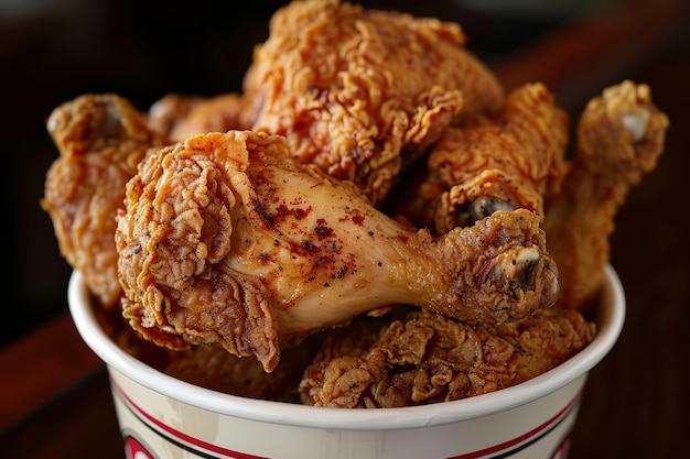 a bucket of fried chicken