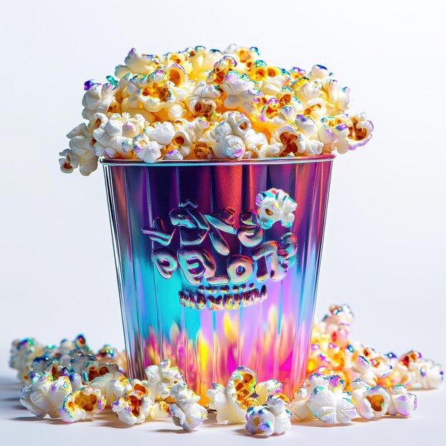 Photo a bucket of popcorn and a bucket of popcorn