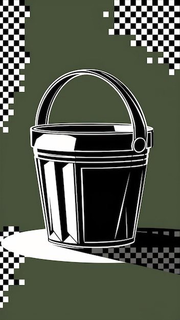 Bucket side view full length isolate on transparency background PNG