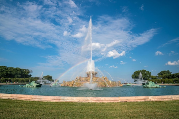 Buckingham fountain in Grant Park Chicago USA