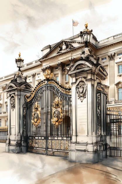 The buckingham palace is a royal residence.