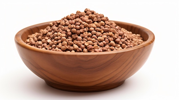 Buckwheat in wood bowl