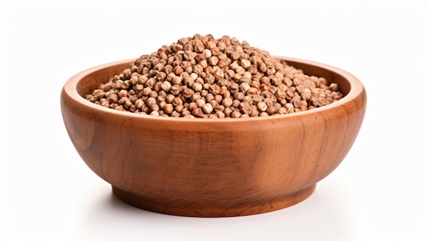 Buckwheat in wood bowl