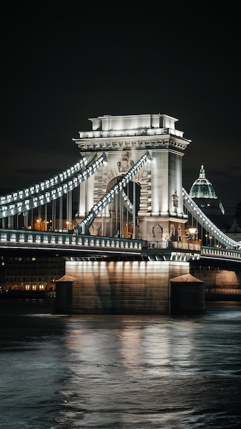 Budapest chain bridge night view