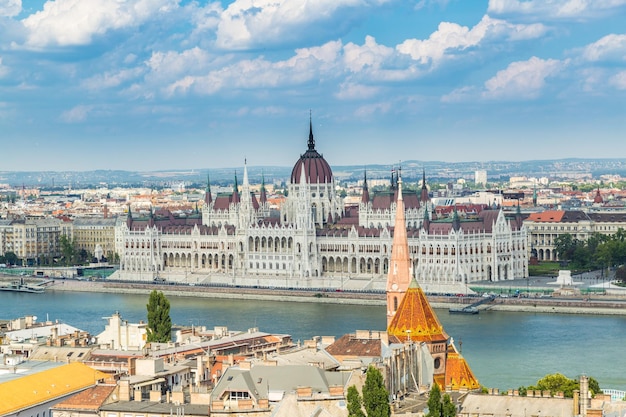 Budapest Hungary Parliament on Danube river