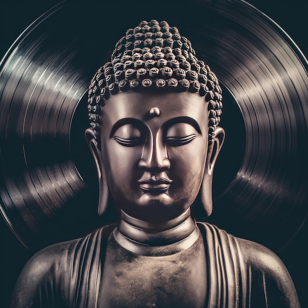 Buddha as album cover for mediation generative AI