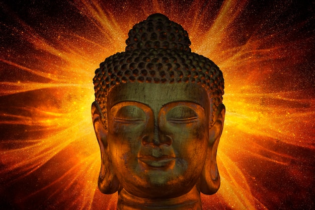 buddha face in the temple