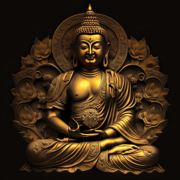 Buddha Illustration for buddha purnima and vesak day Generative Ai