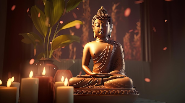 Buddha Purnima Holiday Background Illustration AI Generative