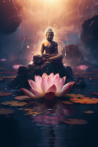 Buddha Sitting on a Lotus