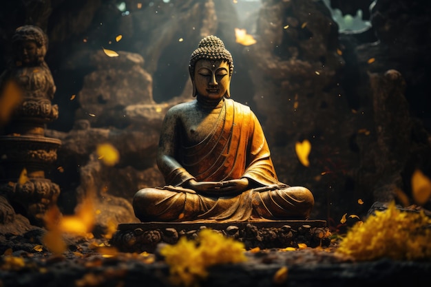 Buddha statue in the forest