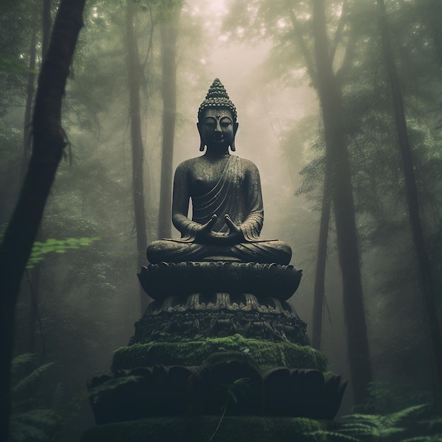 buddha statue in the forest