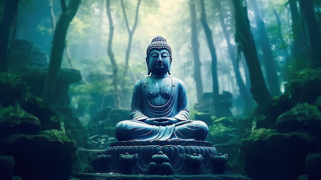 buddha statue in the forest