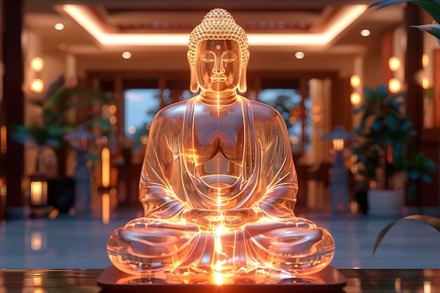 Buddha Statue Sitting on Top of Table Buddhas birthday