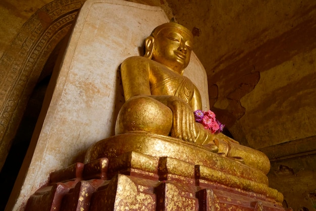 Buddha statues in the stupas of the Bagan Valley in Myanmar