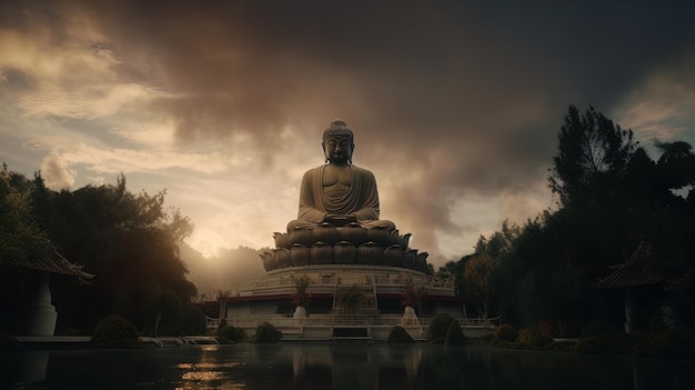 buddha temple in the dusk