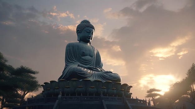 buddha temple in the dusk