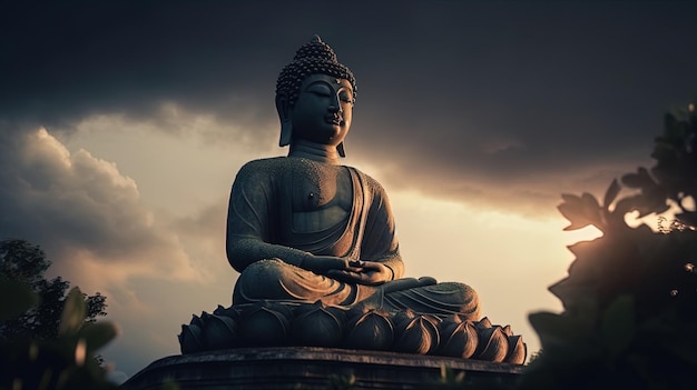 buddha temple in the dusk