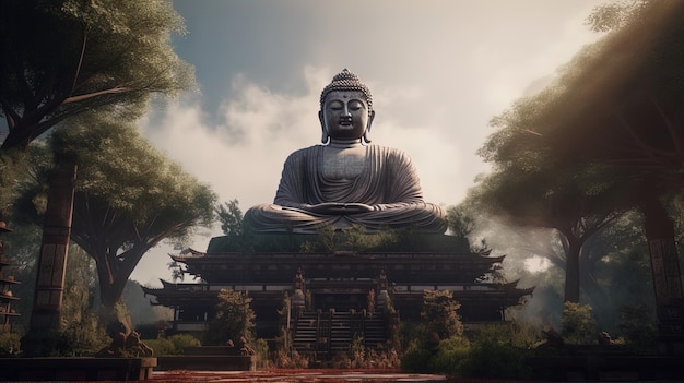 buddha temple in the dusk