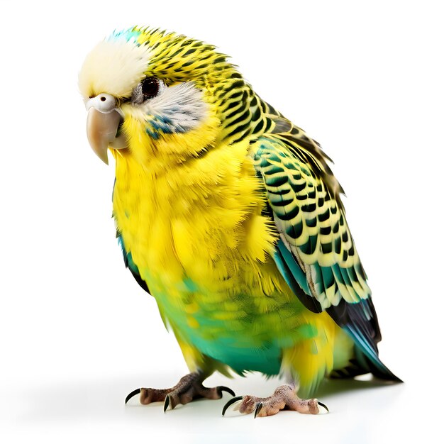 Photo budgerigar on white background