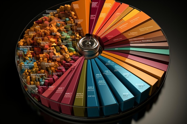 Photo budget breakdown with colorful pie chart