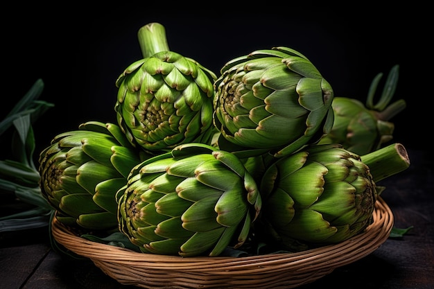 Buds of artichoke close up