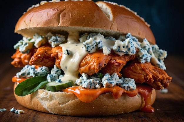 A buffalo chicken and blue cheese sandwich