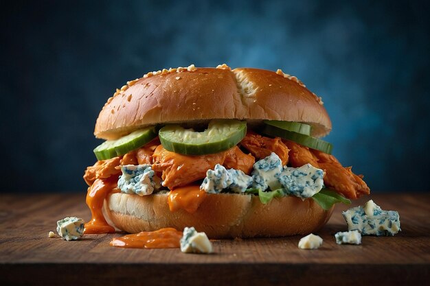 A buffalo chicken and blue cheese sandwich