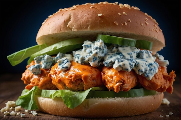 A buffalo chicken and blue cheese sandwich