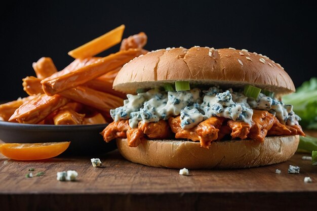 A buffalo chicken and blue cheese sandwich