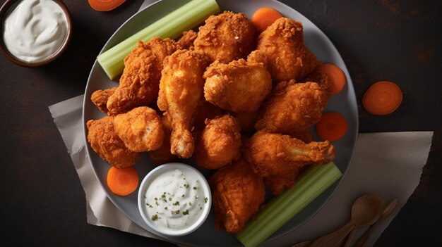 Buffalo chicken wing with cayenne pepper sauce