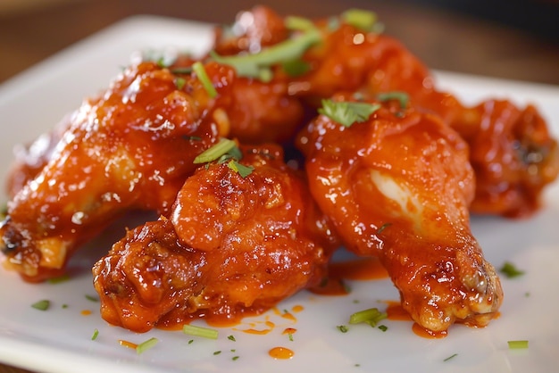 Photo buffalo chicken wings with spicy cayenne pepper sauce