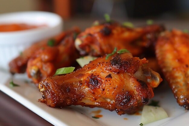 Photo buffalo chicken wings with spicy cayenne pepper sauce