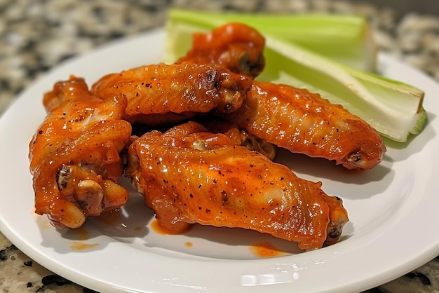 Photo buffalo chicken wings with spicy cayenne pepper sauce