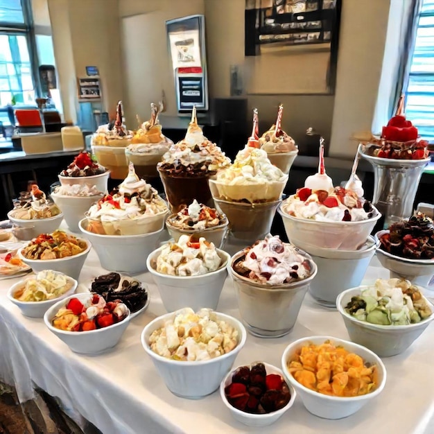 Photo a buffet of desserts including one of the desserts