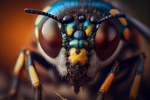 Bug close up of an insects facegenerative ai