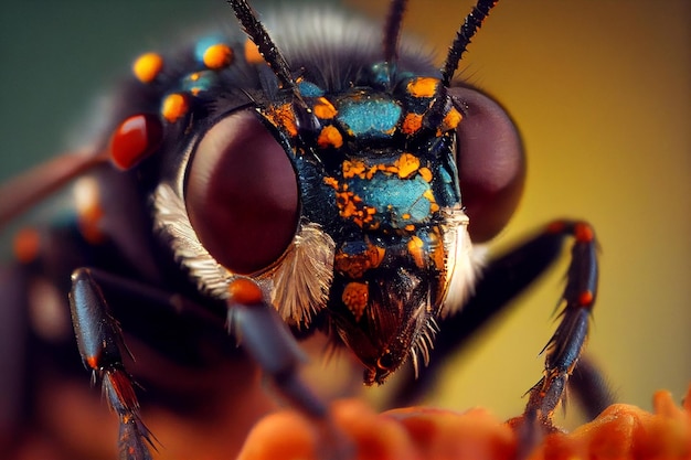 Bug close up of an insects facegenerative ai