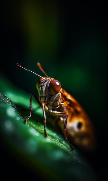 A bug with a black background