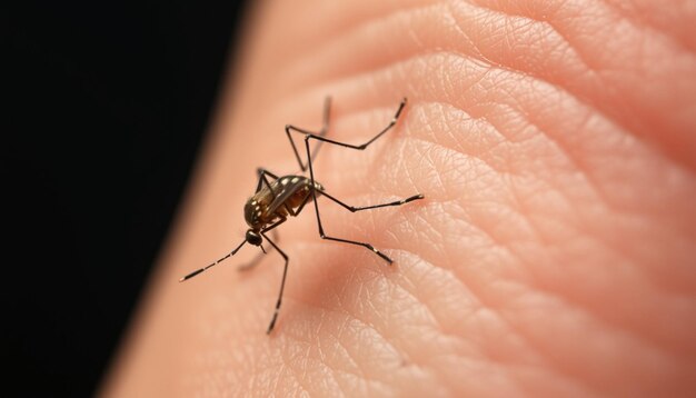 Photo a bug with a bug on its back is being held in a hand