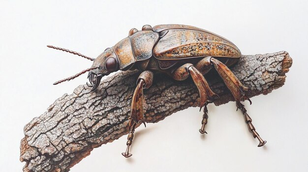 a bug with a pattern on its body is on a branch