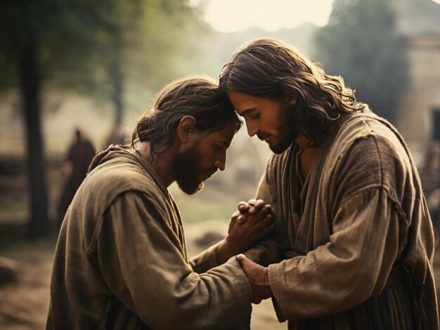 builder praying with the hands folded in prayer