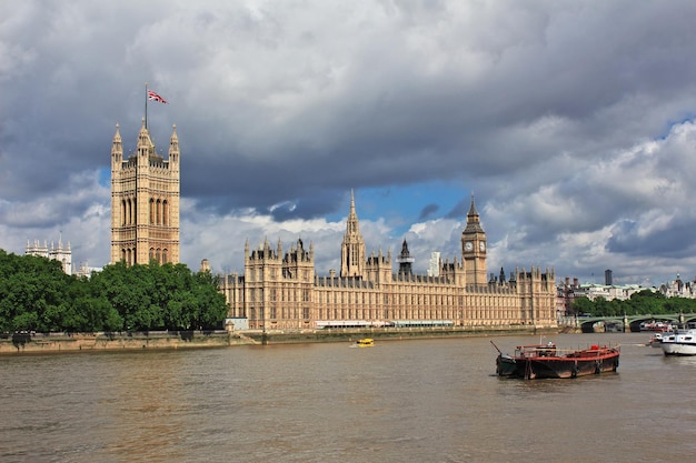 The building of British Parliament in London city England UK