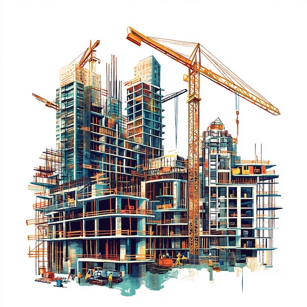 building under construction Hd Stock Photographic image Generative Ai