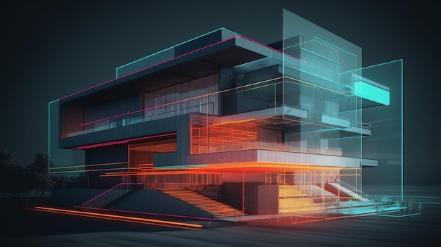 building design diagram line scratch