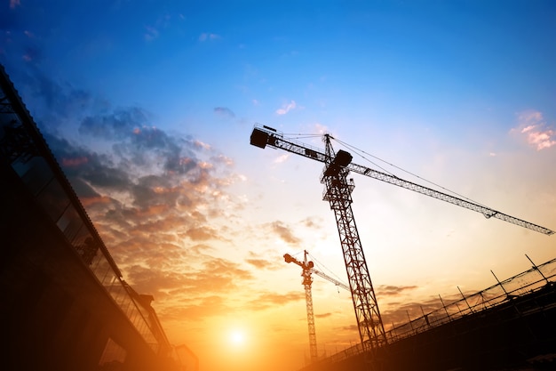 building site with a sunset view