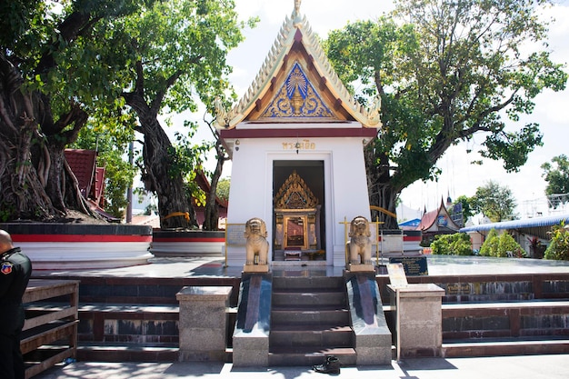 Building of small shrine for thai people travelers travel visit respect praying Phra Phuttha Chinnarat statue at Wat Phra Si Rattana Mahathat or Yai Temple on October 28 2022 in Phitsanulok Thailand