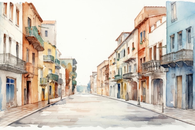 Building street architecture painting