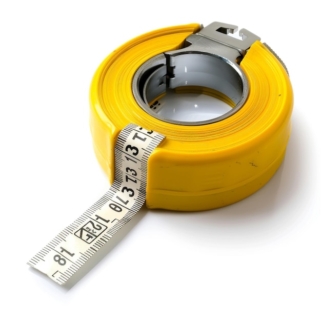 Building tape measure on a white background